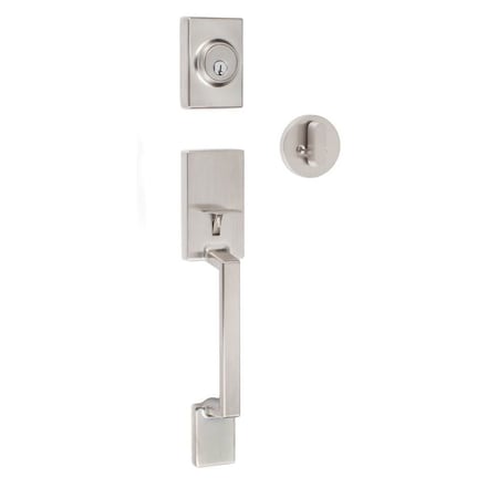 Sure-Loc Hardware Stockholm Dummy Handleset, With ______ Thumb Turn, Satin Nickel